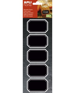 Etichete cu tabla neagra APLI - Dreptunghiulare, 12 bucati