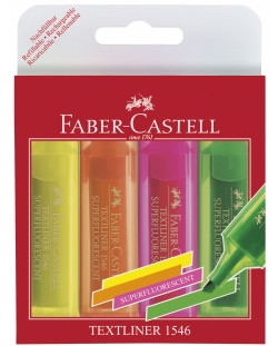 Set Textliner Faber-Castell 1546 - 4 culori neon