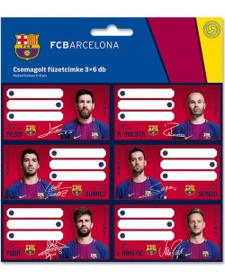 Set etichete scolare Ars Una - FC Barcelona, 18 bucati