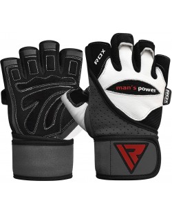 Mănuși de fitness RDX - L1, mărimea L, alb/negru