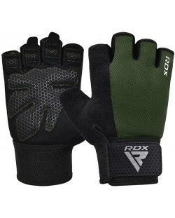 Mănuși de fitness RDX - W1 Half+, verde/negru