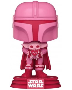 Figurina Funko POP! Valentines: Star Wars - The Mandalorian with Grogu (Special Edition) #498