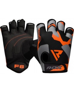 Mănuși de fitness RDX - Sumblimation F6, negri/portocalii 