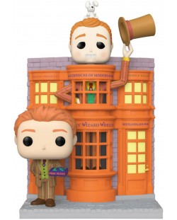 Figurină Funko POP! Deluxe: Harry Potter - Fred Weasley with Weasley's Wizard Wheezes (Special Edition) #158
