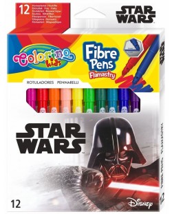 Colorino Marvel Avengers Conical Fibre Pens 12 colours	