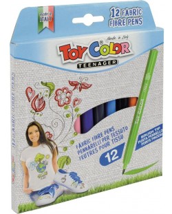 Carioci Toy Color - Fabric, pentru textile, 12 culori