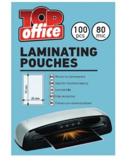 Folie de laminare Top Office - 65 x 95 mm, 80 μm, 100 buc