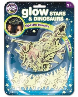 Stickere fosforescente Brainstorm Glow - Stele si dinozauri, 43 bucati