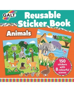 Carte cu stickere Galt - Animale, 150 stickere de unica folosinta