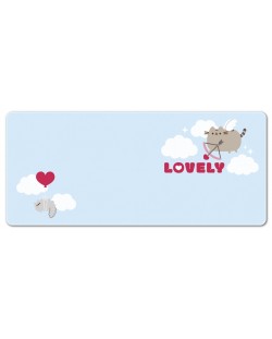 Mouse pad pentru gaming Erik - Pusheen Purrfect Love Collection, XL, moale, albastru