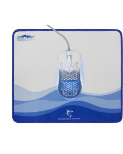 Set mouse și pad pentru gaming  White Shark - MEGALODON, син/alb 