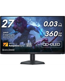 Monitor gaming Dell - Alienware AW2725DF, 27'', 360Hz, 0.03 ms, OLED