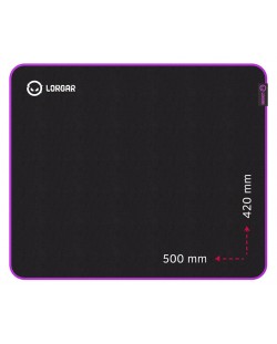 Mouse pad pentru jocuri Lorgar - Main 315, XL, moale, negru/violet