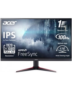 Monitor gaming Acer - Nitro VG240YEbmiix, 23.8'', 100Hz, 1ms, FreeSync