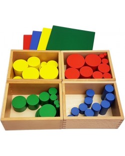 Set de joacă Smart Baby - Cilindri Montessori colorați Montessori, din lemn