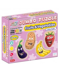 Jagu Talking Puzzle - Fructe și legume, 18 piese