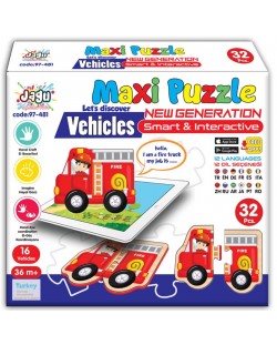 Jagu Educational Talking Puzzle - Vehicule, 32 de piese