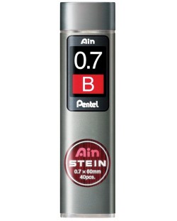 Mine grafit Pentel - Ain Stein - B, 0.7 mm, 40 bucati