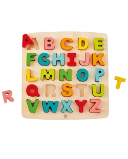Puzzle din lemn Hape - Alfabetul, majuscule