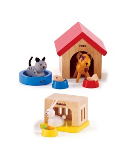 Set mini mobilier din lemn Hape - Casa pentru animale de companie