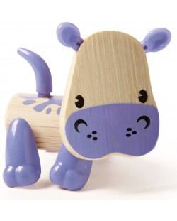 Jucarie pentru copii din bambus Hape - Animal mini Hipopotam