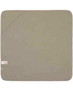 Păturică cu glugă Lassig - Cozy Care, 90 x 90 cm, verde