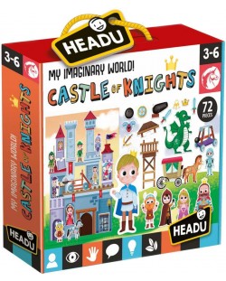 Set de joaca Headu - Castelul cavalerilor, cu poster