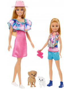 Set joc  Barbie - Barbie si Stacey cu catelusi si accesorii