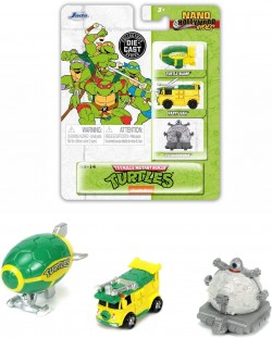 Set joc Jada Toys -  Teenage Mutant Ninja Turtles, 3 nano mașini