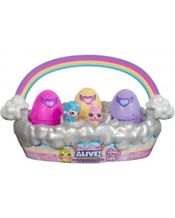 Set joc Hatchimals Alive! - Coș de primăvară cu figurine