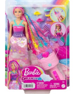 Set de joc Barbie Dreamtopia - Păpușa pentru coafat cu accesorii
