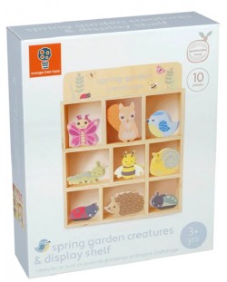 Set de joc Orange Tree Toys - Animale din lemn pentru grădină.