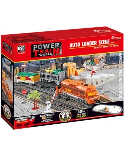 Set joc  BSQ Power Train - Tren de marfă cu șine, 300 cm