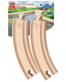 Set de jucării Hape - Calea ferată, linii lungi și curbe, 4 piese