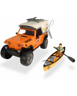 Set de joaca Dickie toys Playlife - Set camping, cu jeep si canoe, 22cm