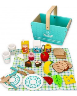 Set de joaca Lelin - Cos pentru picnic cu accesorii