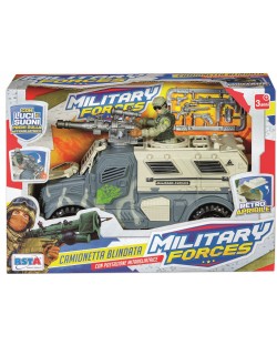 Set de joc RS Toys - Mașină blindată cu un soldat, cu sunete și lumini