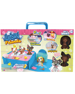 Set joc  2 в 1 Kidz World Washy Friends - Cățeluși de noroi pentru baie cu jacuzzi și studio foto