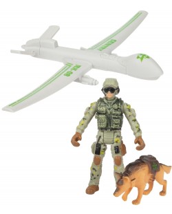 Set de joacă  Toi Toys Alfafox - Soldat cu un câine și un avion