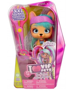 Set de joaca  IMC Toys Vip Pets - Cățeluș la modă cu păr lung pentru coafuri cu accesorii, Alexia