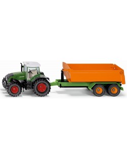 Masinuta metalica Siku Farmer - Tractor Fendt cu remorca, 1:50