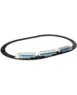 Raya Toys - Trenuleț Express pe baterii cu șine, albastru