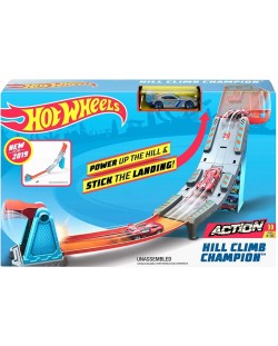 Set de joaca Hot Wheels Action - Pista cu lansator, Hill Climb Champion