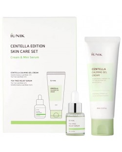 iUNIK Centella & Tea Tree Relief Set - Gel-crema si Ser, 60 + 15 ml