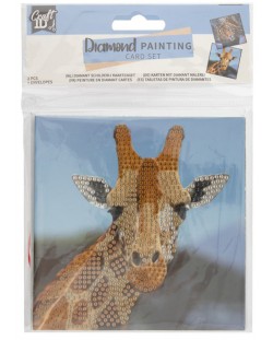 Grafix Bead Painting Cards - Animale, 2 bucăți, 13 x 13 cm