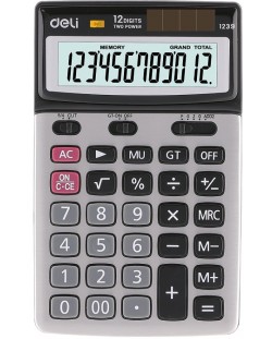 Calculator Deli - E1239, 12 dgt, panou metalic