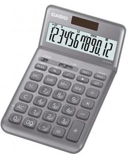 Calculator de birou Casio - JW-200SC, Afisaj cu 12 cifre, gri metalic