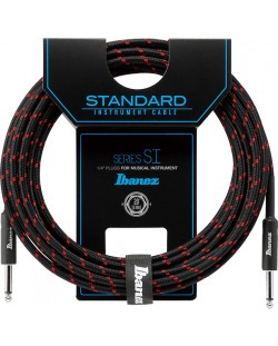 Cablu de chitară Ibanez - SI20 BW, 6.3mm, 6.1m, negru/roșu