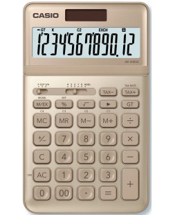 Calculator de birou Casio - JW-200SC, Afisaj cu 12 cifre, metalic auriu