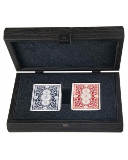 Carti de joc Manopoulos, cutie din lemn cu imprimeu piele de crocodil